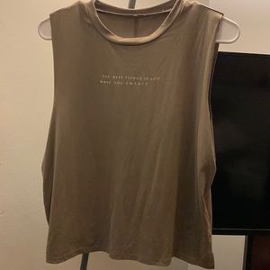 Tan muscle workout tee
